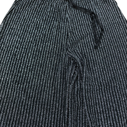 Wide Leg Trousers Size 10 Women's Black Vertical Stripe Casual Style
