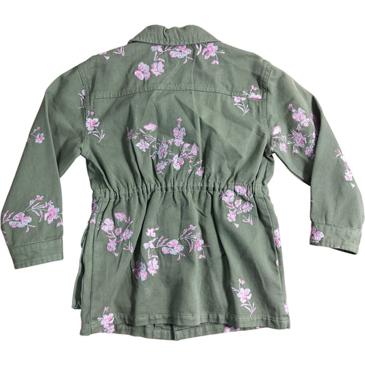 River Island Mini Girls Floral Embroidered Jacket Age 4 5 Years Green