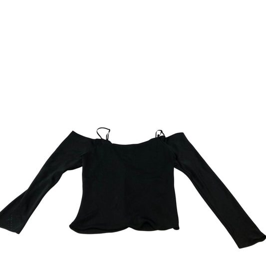 River Island Off Shoulder Top UK10 Women's Black Stretch Polyester Fashion