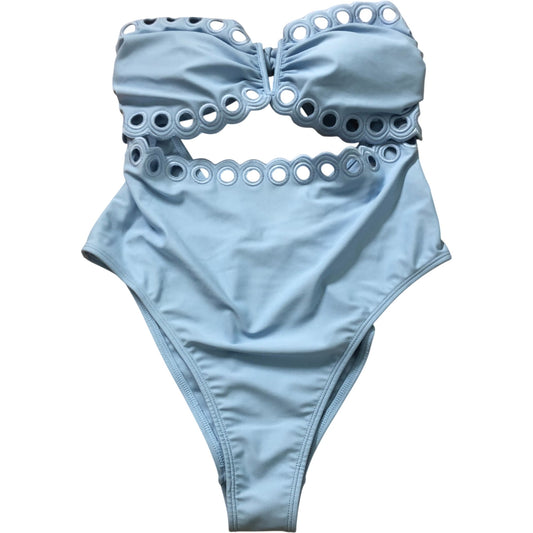 Women's Blue Cut Out One Piece Swimsuit Bathing Suit UK14