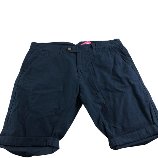 Fluid Men's Navy Blue Casual Shorts Cotton Roll Up Medium