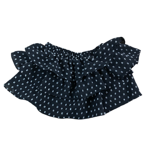 River Island Girls Black Ruffled Off Shoulder Top Size 5-6 Years Polka Dot