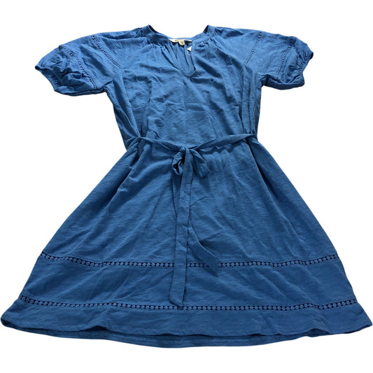 Branded Blue Trim Detail Jersey Dress - Size 14