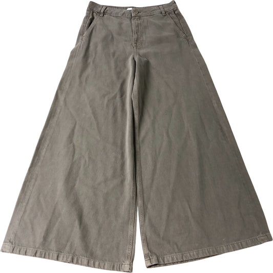 Wide Leg Trousers Size 12 Women's Cotton Lyocell Brown Casual Style