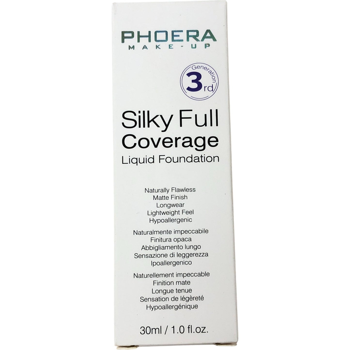 Phoera Silky Full Coverage Liquid Foundation 30ml #103 Warm Peach Matte Finish