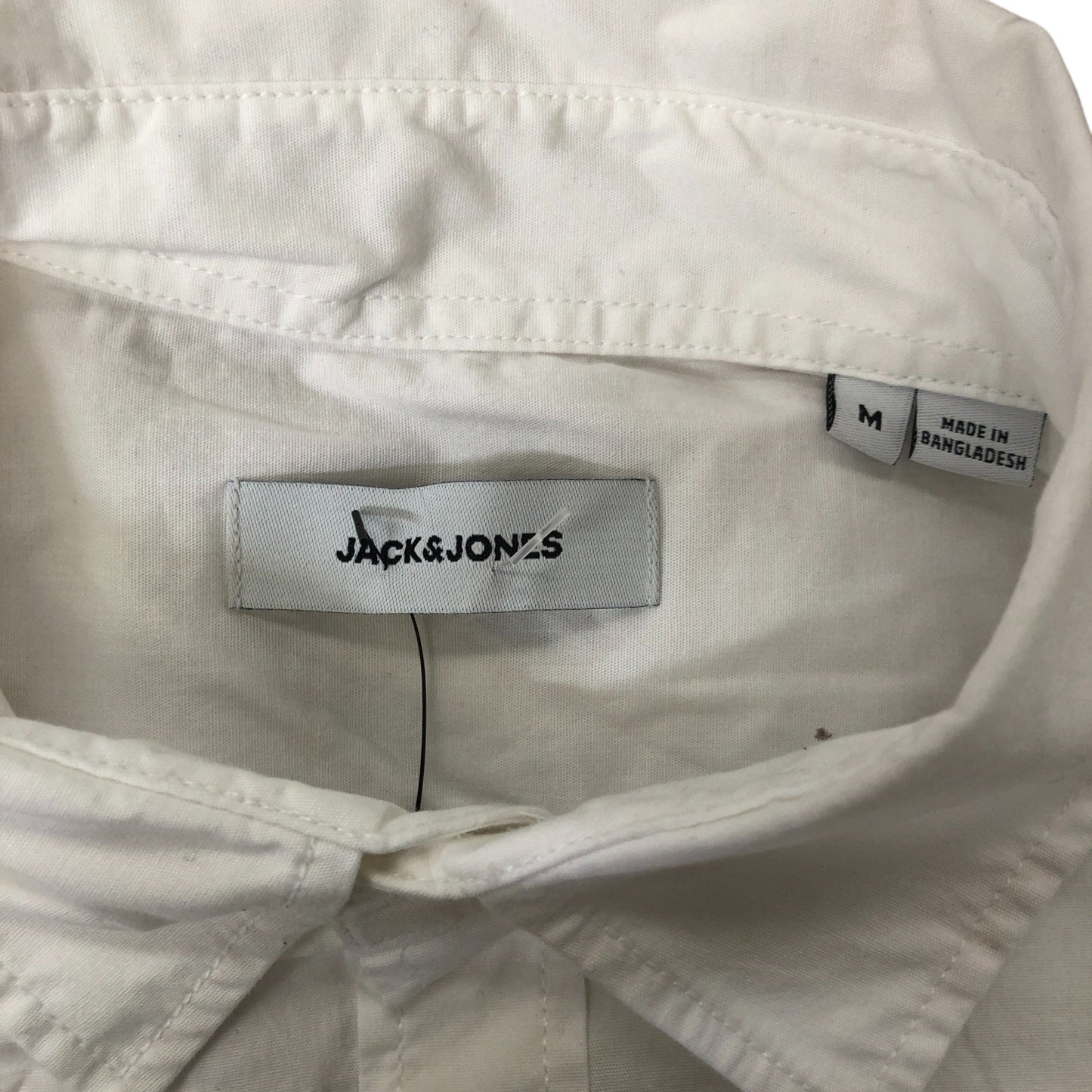 Jack & Jones Short Sleeve Shirt M Men's Casual Cotton White Light Weight
