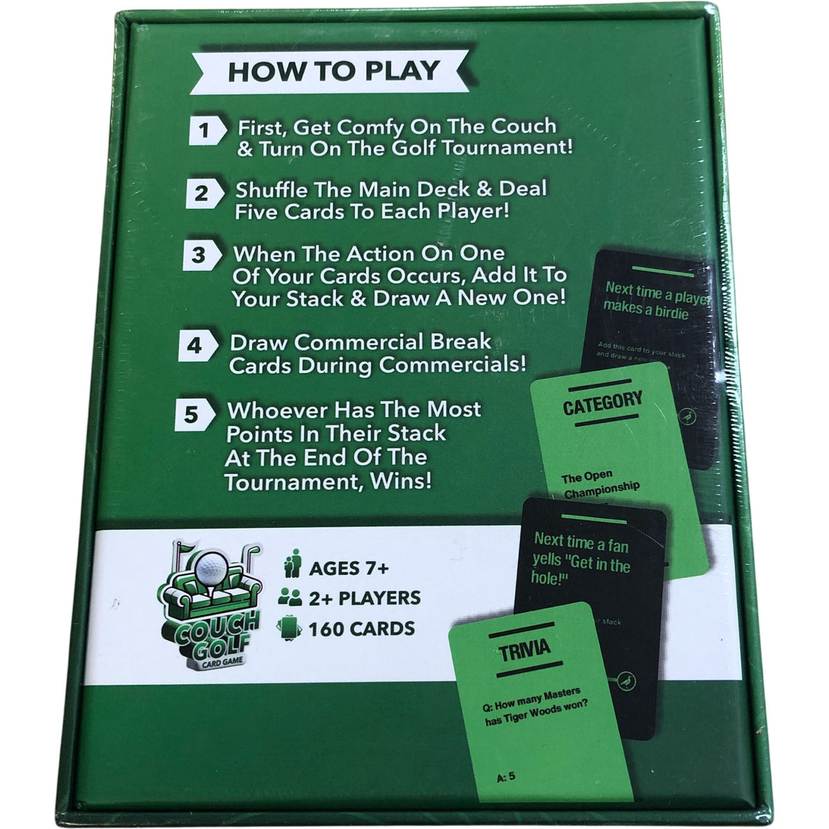 Couch Golf Card Game Fun Game For Ages 7 Plus 2 Or More Players 160 Cards