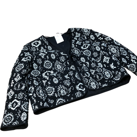 Bohemian Style Black And White Quilted Jacket Women Casual Chic UK16