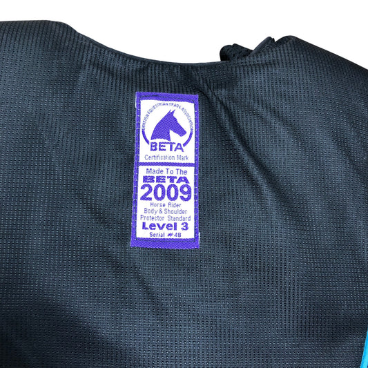 Airowear Equestrian Body Protection Y2 Short Black Turquoise Level 3 Safety Vest