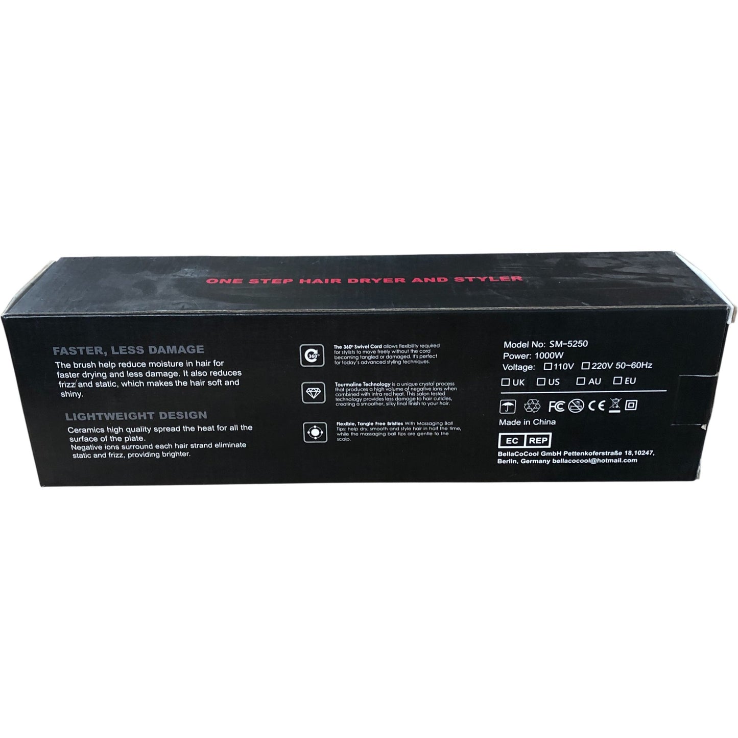 Kwow One Step Hair Dryer And Styler Model SM-5250 1000W Fast Drying Tool