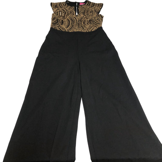 Jumpsuit Women's Black Gold Embellished Evening Wear UK14