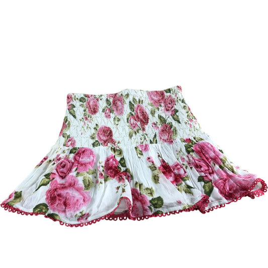 River Island Floral Mini Skirt UK M Women's Ruffled Flared