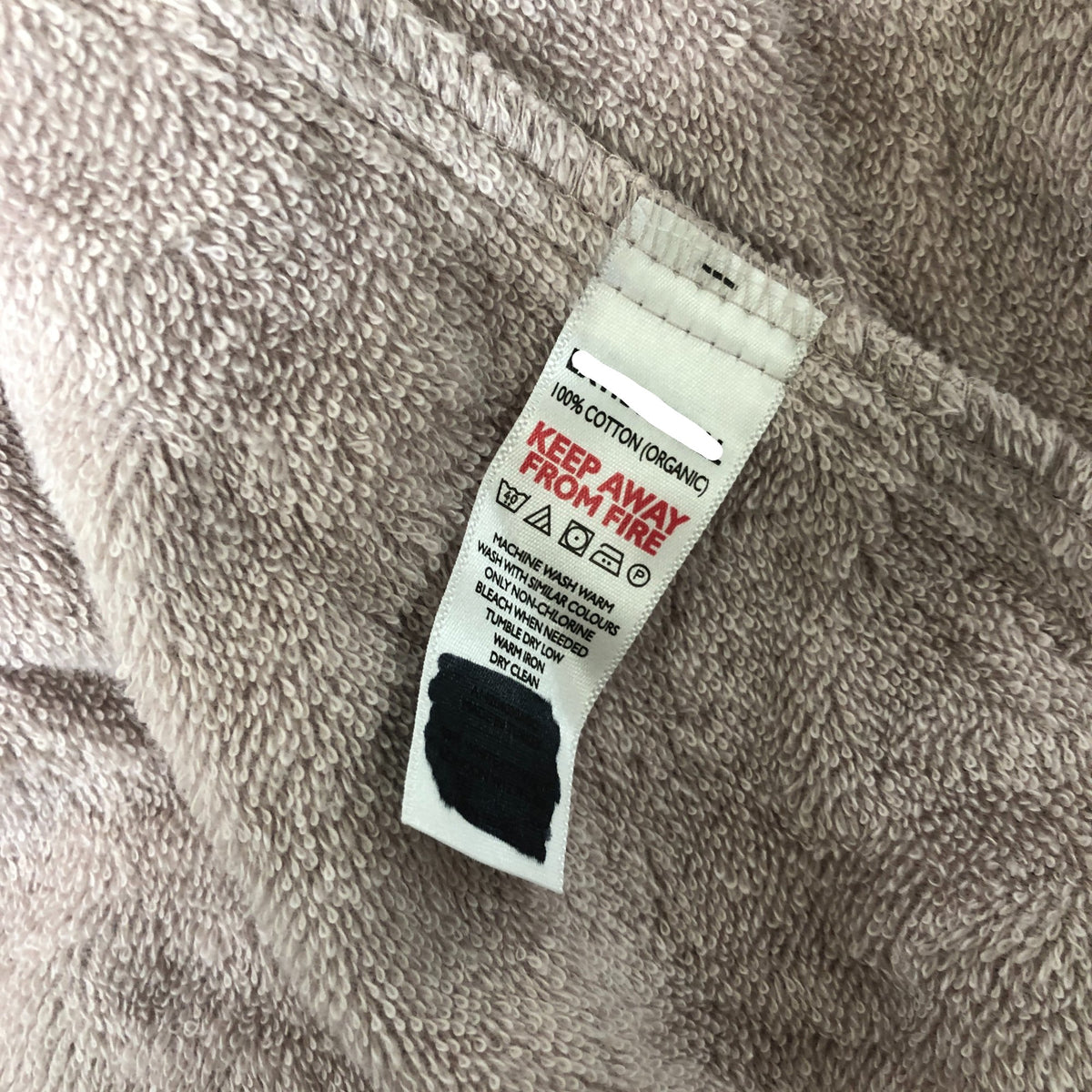 Fleece Hooded Bathrobe Plush Cotton Organic Material Size XL