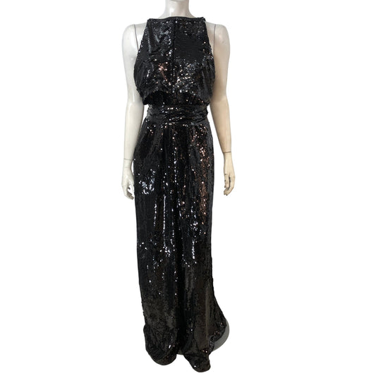 Ted Baker Black Sequinned Jumpsuit Size 16