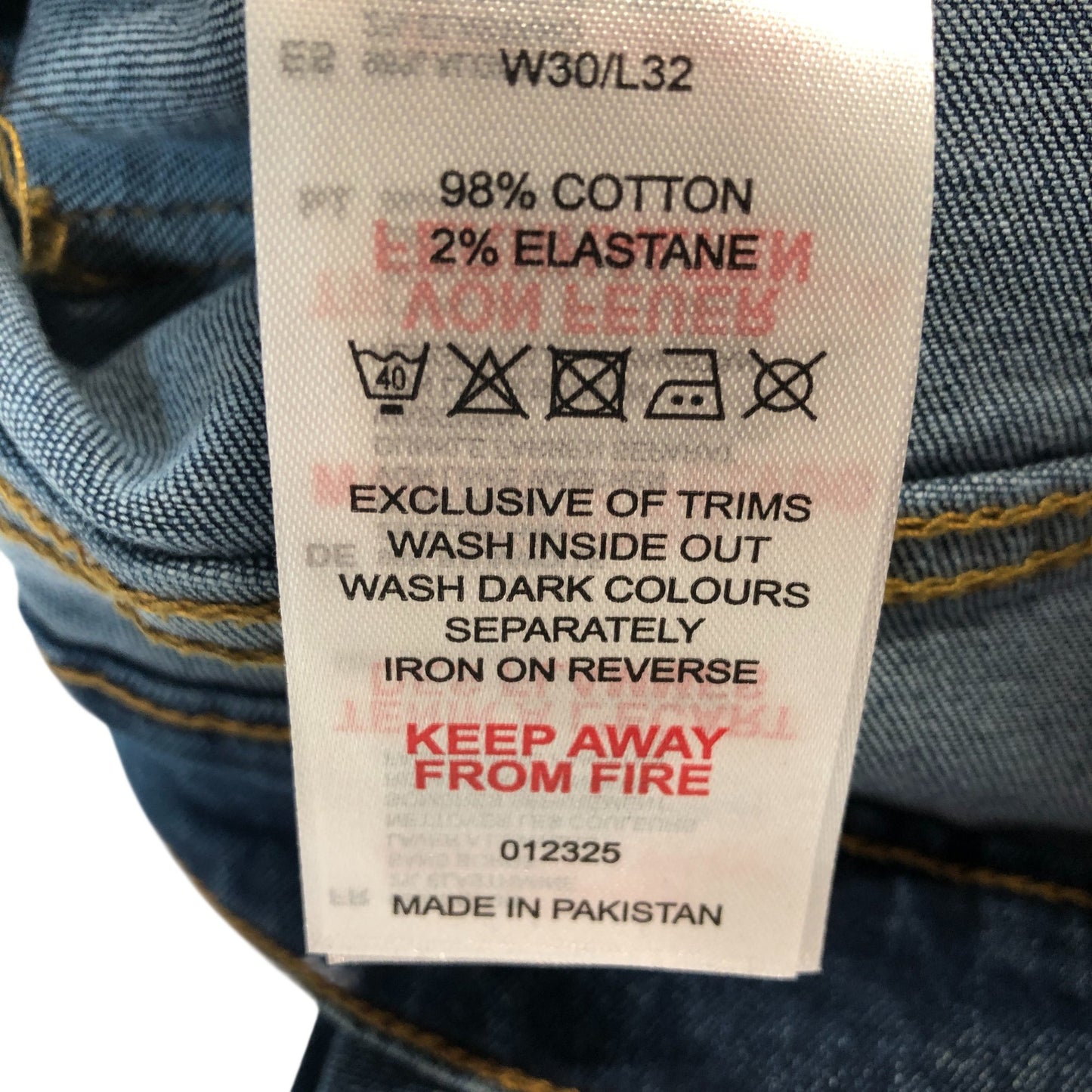 Onfire Jeans W30 L32 Men's Classic Fit Denim Stretch Dark Wash Trousers