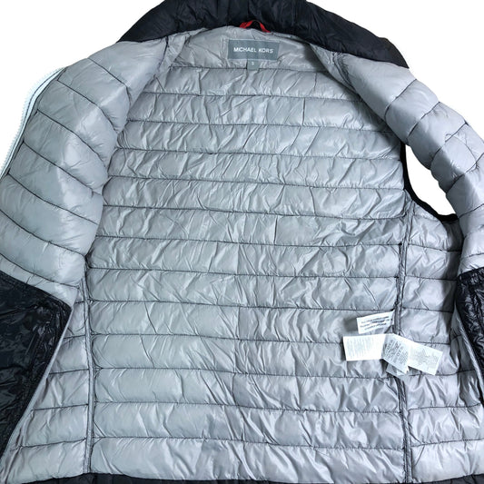 Michael Kors S Black MK Travel Engineered Women's Vest Padded Jacket