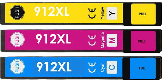 HP 912XL Black Cyan Magenta Yellow Ink Cartridge Set High Yield Compatible