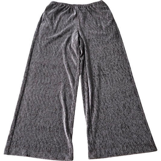 Women's Trousers Size 12 Brown Wide Leg Stretchy Fabric