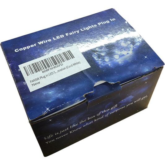 FANSIR Copper Wire LED Fairy Lights Plug In Cool White String Light 66 Feet