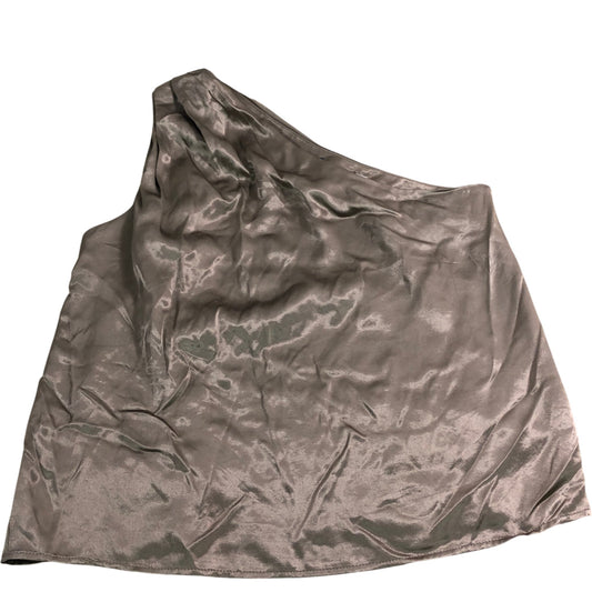 Branded One Shoulder Top UK 12 Women's Satin Viscose Brown Elegant Fashion