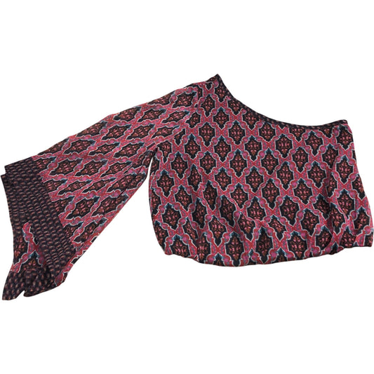 Branded Floral Print Blouse UK 12 Women's One Shoulder Flare Sleeve Top