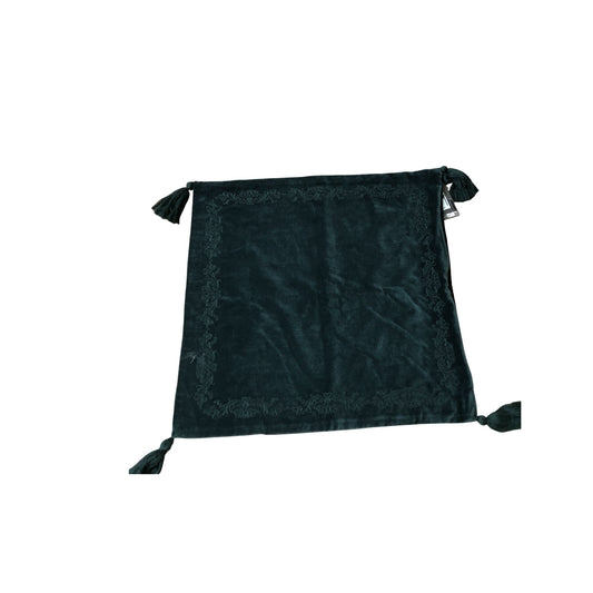 Dark Green Velvet Decorative Pillowcase With Tassels Luxury Bedding 54cm x 54cm