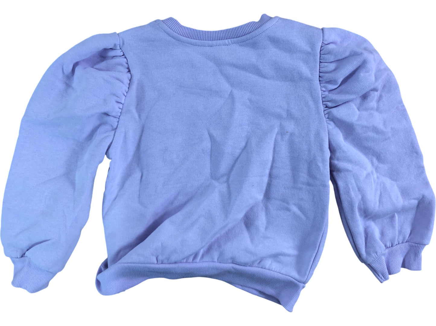 River Island Jumper UK 2-3 Girls Purple Glitter Christmas Design Puff Sleeve