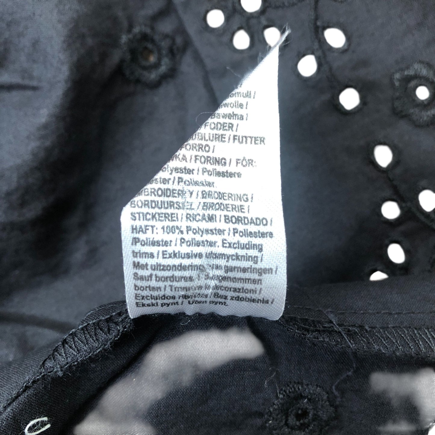 River Island Black Embroidered Crop Top Adjustable Straps UK12