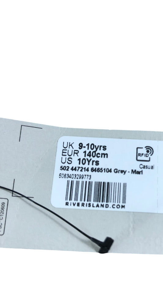 River Island Casual Dress Grey Marl UK9-10yrs Short Sleeve Knit Dress