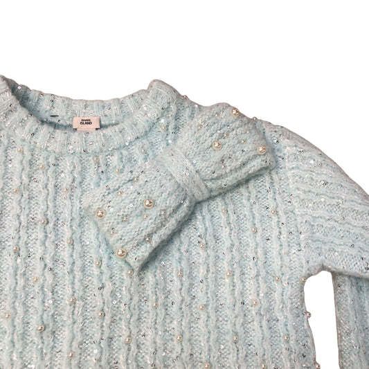 River Island Kids Blue Wool Blend Dress Bow Detail