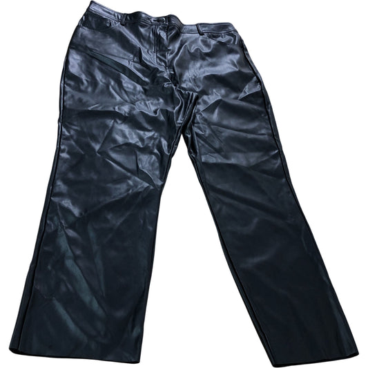 Faux Leather Trousers UK16 Women's Slim Fit Black