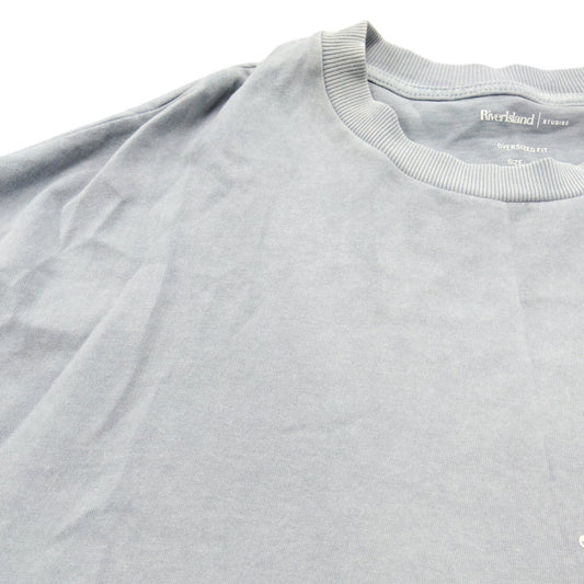 River Island Men's Oversized Fit T-Shirt Size XL Light Blue Short Sleeve Top