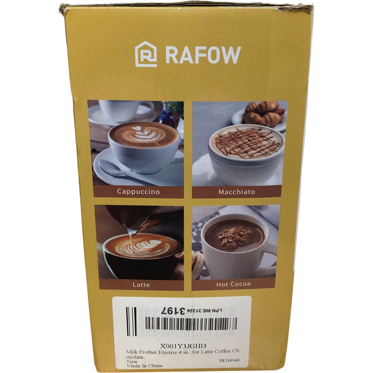 RAFOW Milk Frother N22-B 500W Electric Whisk for Latte Frothing and Heating