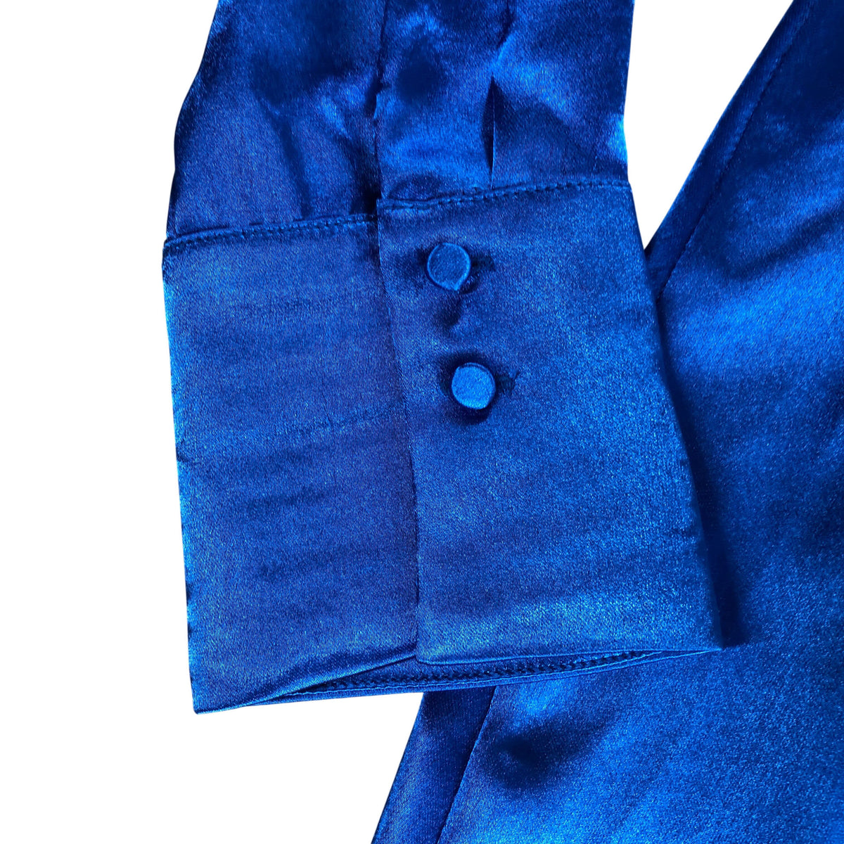 River Island Blue Satin Dress UK6 Women's Short Sleeve Belted Mini Dress