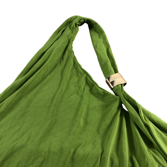 River Island Green Scarf Neck Trim Top - Size Large