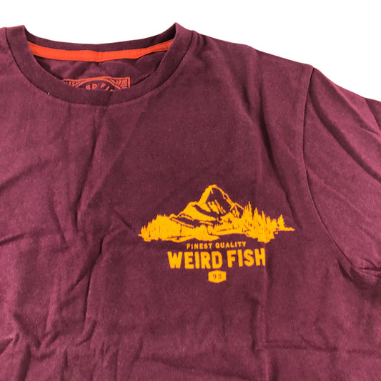 Weird Fish Aubergine Mountain Valley Graphic T-Shirt - Size Medium