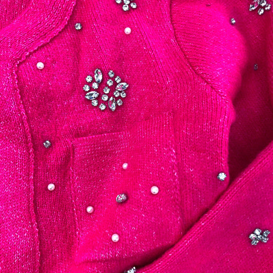 River Island Pink Cardigan Women's Beaded Style Short Sleeve Fashion