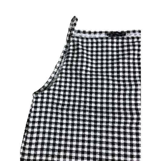 River Island Checked Smock Top Women's Gingham Pattern Black White Size Medium
