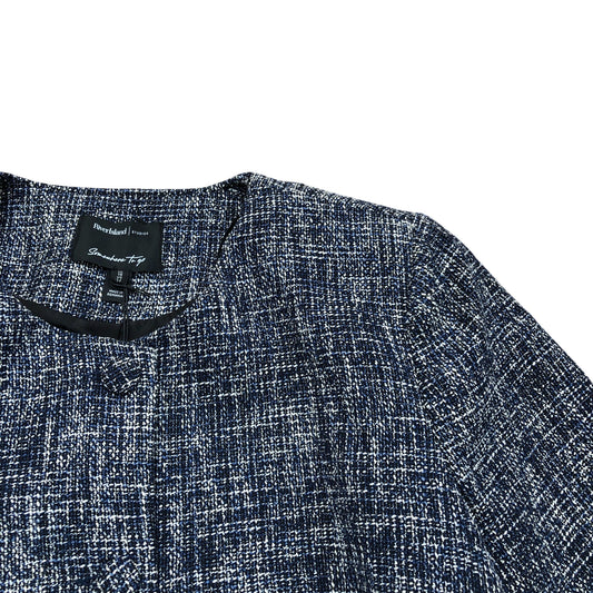 River Island Cropped Tweed Blue Beaded Jacket