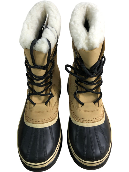 SOREL Waterproof Winter Boots Women's Tan Fur Lined Lace Up Stylish Snow UK 7