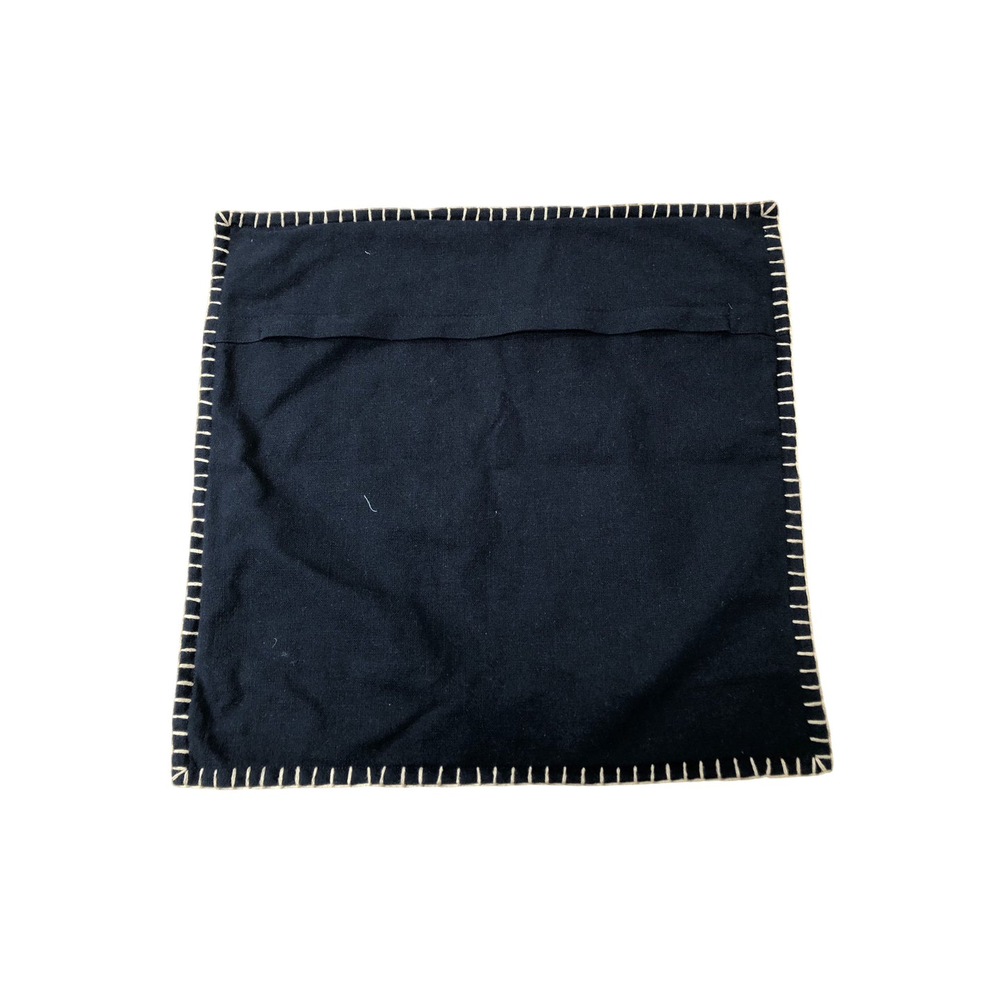 Navy Pillowcase Decorative Cushion Cover Soft Cotton Handmade 52.4 x 51CM