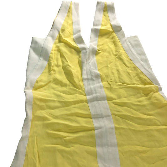 Yellow V Neck Sleeveless Dress UK4 Women's