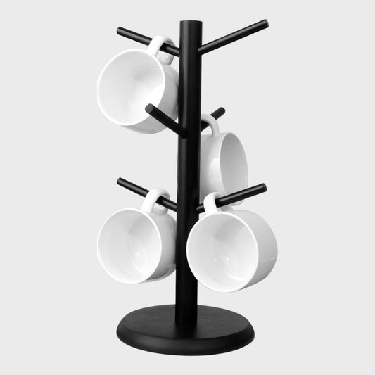 BLACK Mug Tree Stand Coffee Cup Holder for Kitchen Counter Storage