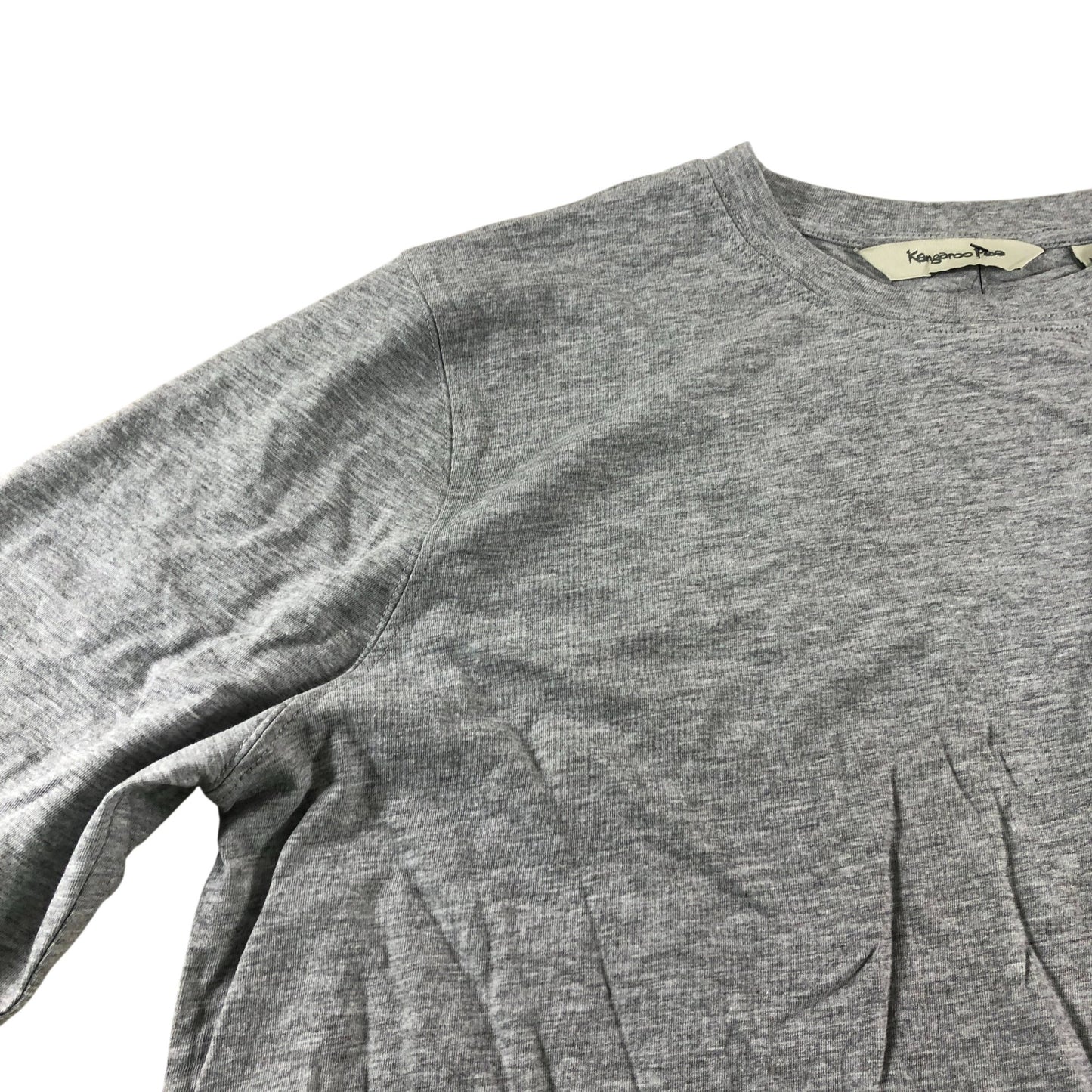Kangaroo Poo Long Sleeve Top M Men's Grey Cotton Viscose Crew Neck Basic Tee