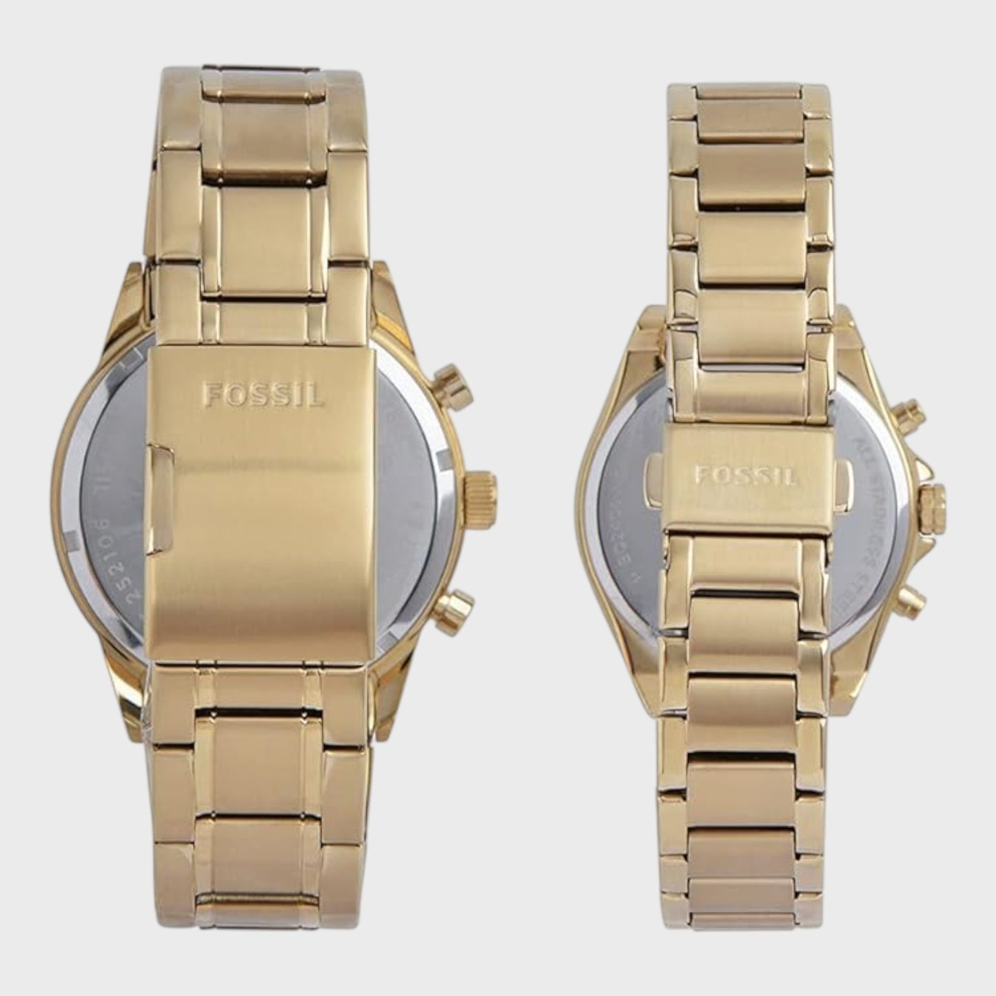 Fossil Modern Courier Watch Gift Set - Gold Band Black Dial
