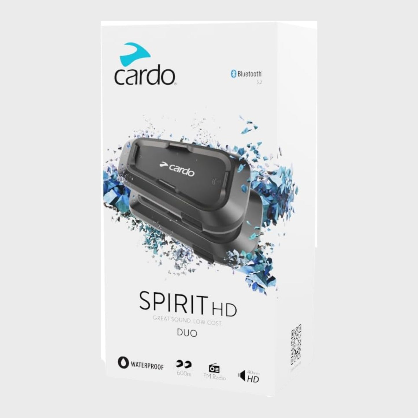 Cardo Spirit HD Duo Motorcycle Bluetooth Communication Headset - Dual Pack