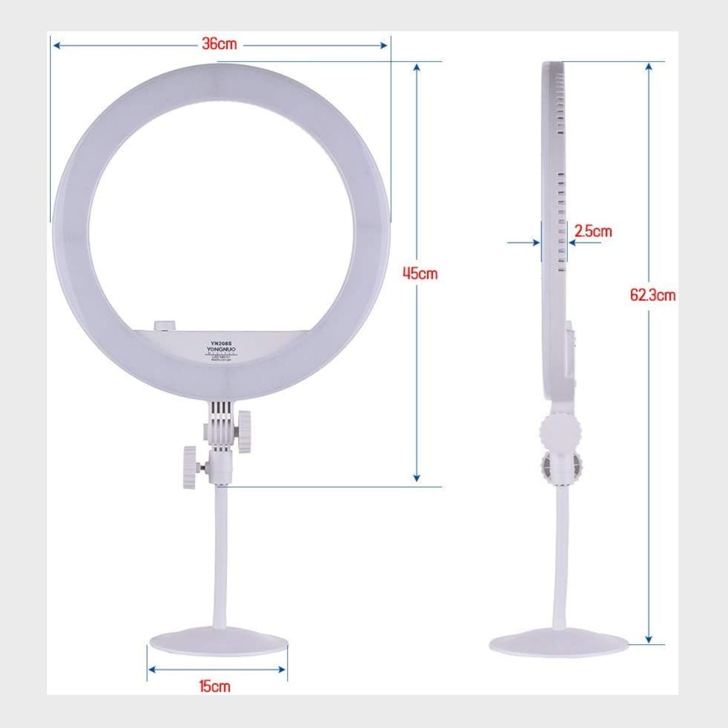 Yongnuo LED Light Ring with Battery - 3200K-5500K (YN208S)