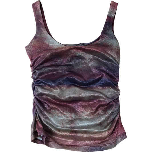 River Island Ruched Tank Top Women's Sleeveless Multi Colour Pattern UK10