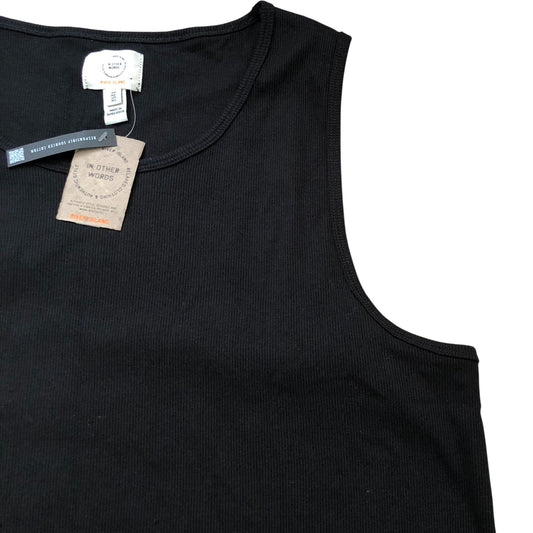 River Island XL Tank Top Men's Black Ribbed Cotton Sleeveless Casual Wear