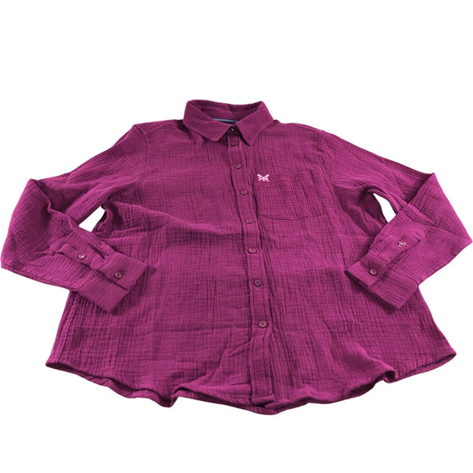 Crew Clothing Company Relaxed Fit Shirt UK12 Women's Cotton Purple